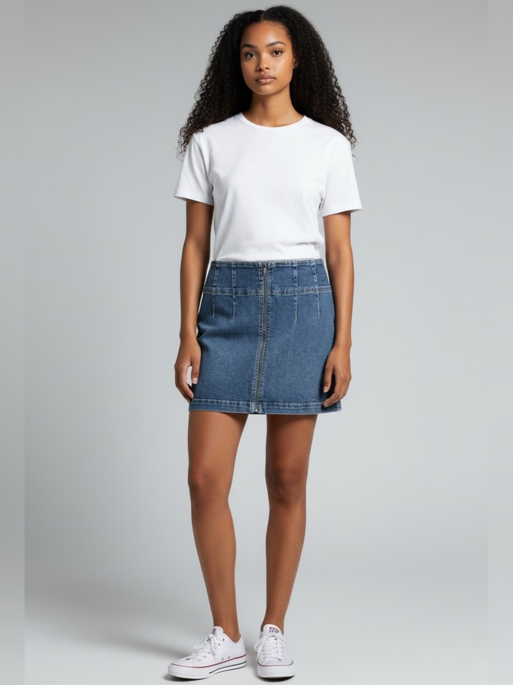 We The Free Free People Virgo Denim Zip Up Mini Skirt Size 31